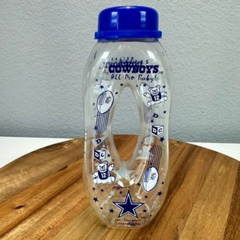 VTG 1994 Dallas Cowboys All-Pro Baby Bottle Diana Easy Grip Blue White NFL 90s
